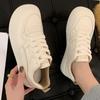 Кожаные белые туфли с мягкой подошвой, женские весенние новые универсальные уродливые милые туфли для скейтбординга в стиле колледжа, повседневная спортивная обувь