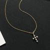 925 Sterling Silver Cross Choker Necklace with Diamonds for Women – High-End, Trendy, Versatile, and Stylish.