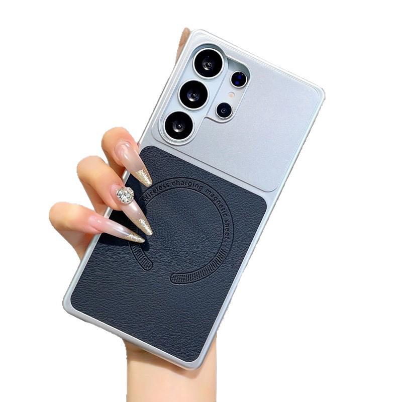 Новый защитный чехол Samsung S26 Ultra с текстурой кожи, магнитный, противоударный, для S24 Plus