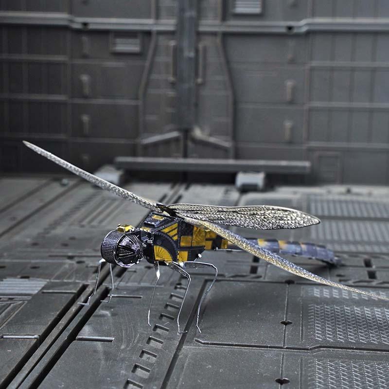 1 Set Jigsaw Puzzle Toys Insect Series Diy Mini Assembling 3D Metal Puzzle Color Dragonfly Model For Kids 14+ Adult Gift