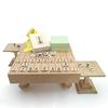 Wooden Shogi from Beginners To a Shogi Board with Shiratsubaki Upper Carved Pieces In the Official Font and a Stopper Piece 3-piece Set, Dans,