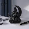 Сдержанный Высококлассный Декор 3D Печатная Фигурка Анубиса с Луной, Статуэтка Древнеегипетской Мифологии, Декор с Матовой Текстурой Темный Стиль Волк Настольное Украшение,