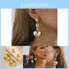Fashionable Alloy Heart Earrings Minimalist Geometric Studs Elegant Winter 2023 For Women