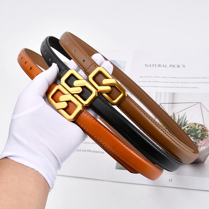 Модное платье-свитер Тонкий пояс для женщин Ретро корейский стиль Тонкий пояс для женщин Ремень для джинсов на молнии