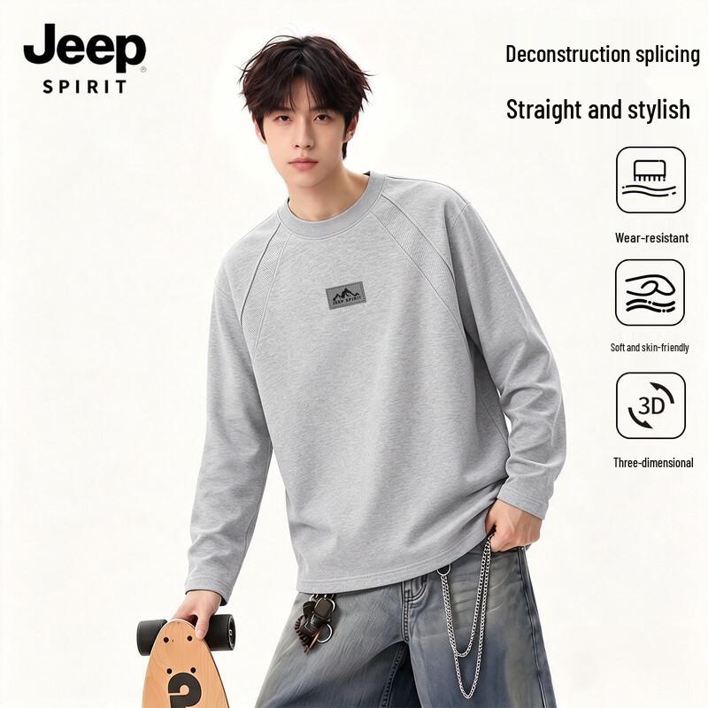 Мужская повседневная футболка с длинным рукавом и круглым вырезом JEEP SPIRIT