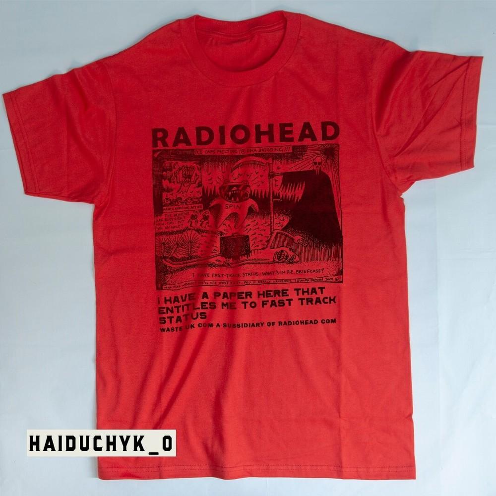 Винтажная футболка Radiohead Rock Thom Yorke Унисекс Красная Размер S-5XL Унисекс Футболка