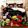 Christmas Day Quilt Cover Three-Piece 3D Digital Abrasive Printing Bedding Gift