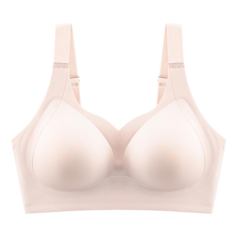 Traceless underwear women's summer thin breathable latex cup without steel ring soft support collection breast anti-sagging bra cover