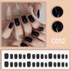 24 Pieces Solid Color Simple Nail Art, Advanced Sense Unloading White 24 Pieces Nude Black White Red Wearing Nail