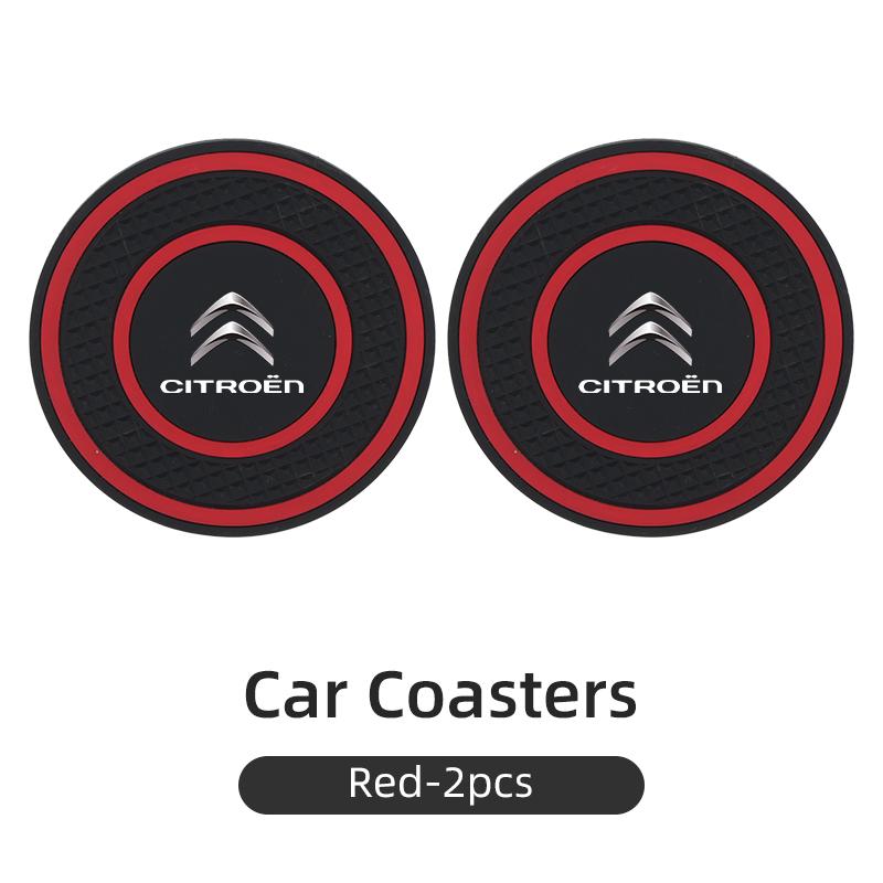 Silicone Double Ring Car Cup Mat Anti-Slip Insert For Citroen C4 C3 C5 C1 C2 Berlingo Celysee Cactus Picasso Aircross Saxo Grand XV6