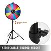 24” Color Prize Wheel Tripod Floor Stand Color Prize Wheel 14 Slots Dry Ease Fortune Spinner Fortune Spinning Game