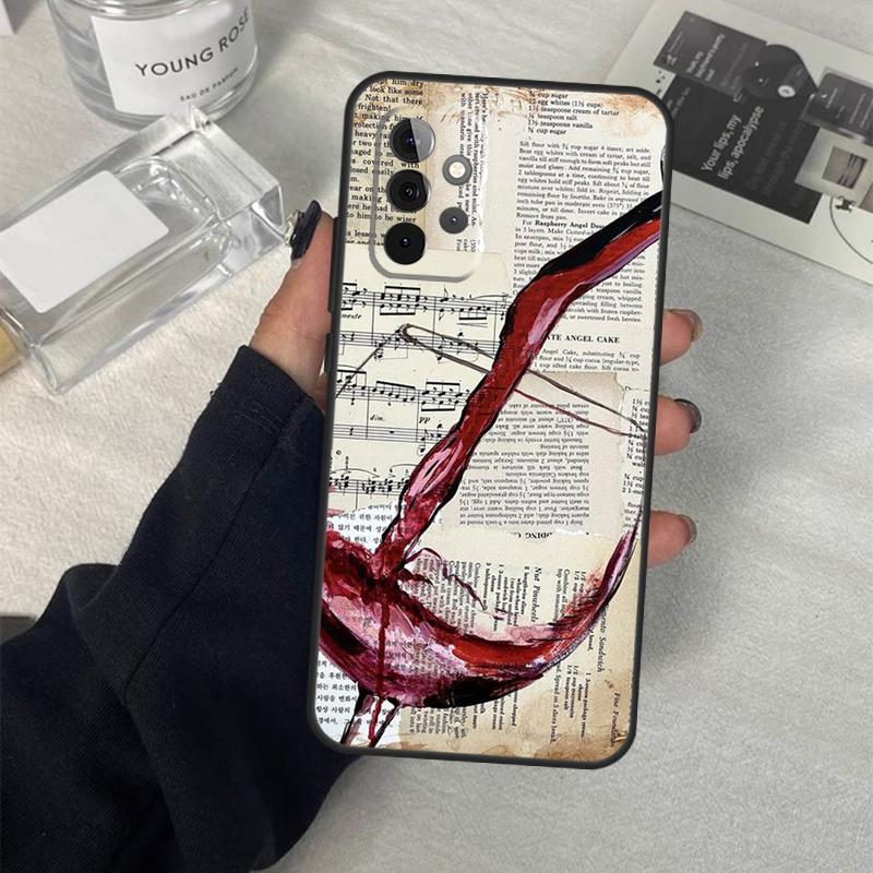 Кейс-арт для бокала красного вина для Samsung Galaxy A06 A16 A26 A36 A56 A53 A32 A52 A33 A13 A55 A35 A15 A14 A34 A54 A17