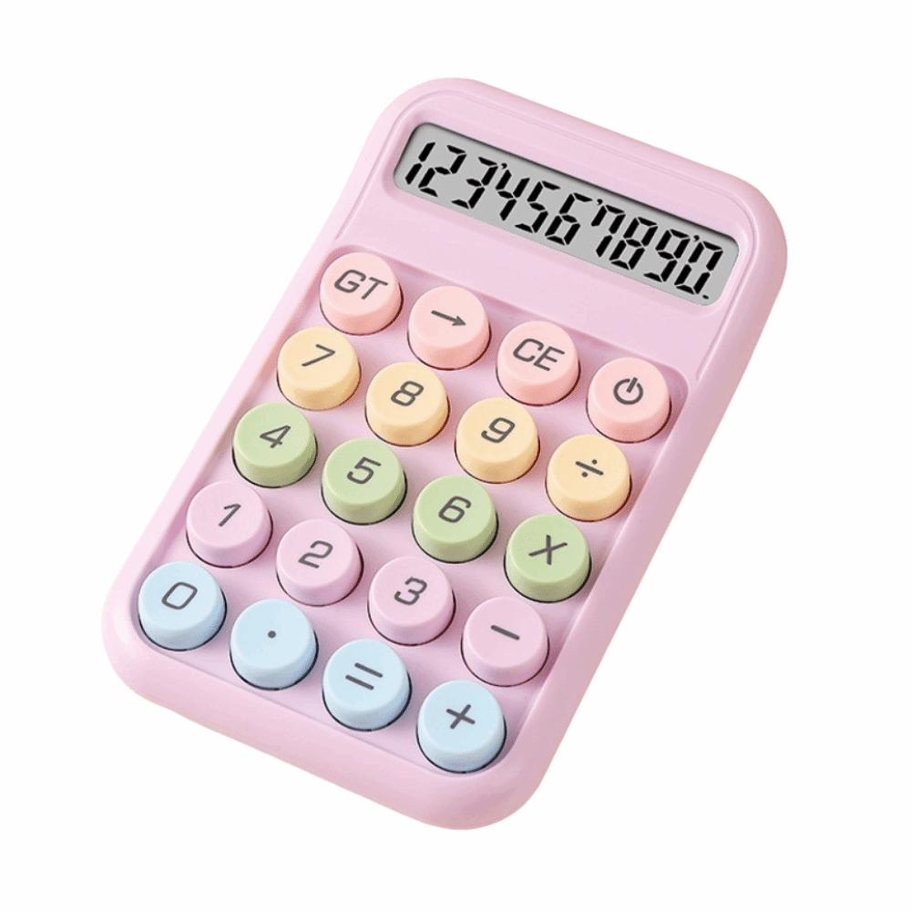 10-digit Display Electronic Calculator Transparent Design Gradient Color Desktop Calculator Anti-slip Pad Lcd Display