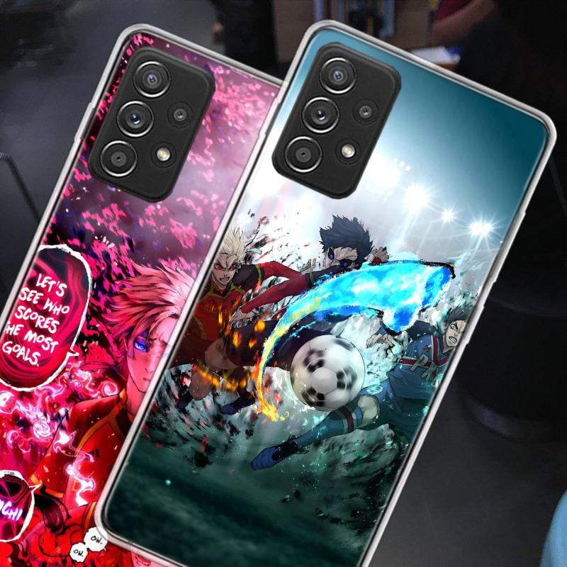 Чехол для телефона с аниме Blue Lock для Samsung A54 A57 A37 A17 A14 A15 A12 A24 A34 A55 A35 A25 A52S A07 A05S A04S A22 A32 A72 Galaxy Not