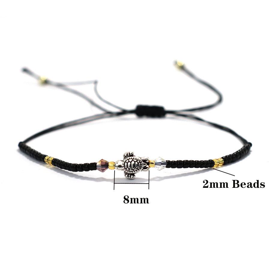 New Handmade Weaven Thin String Bracelet Men Women Beach Surfing Turtle Braslet Bohemia Seed Beads Braclet Valentine Day Gift