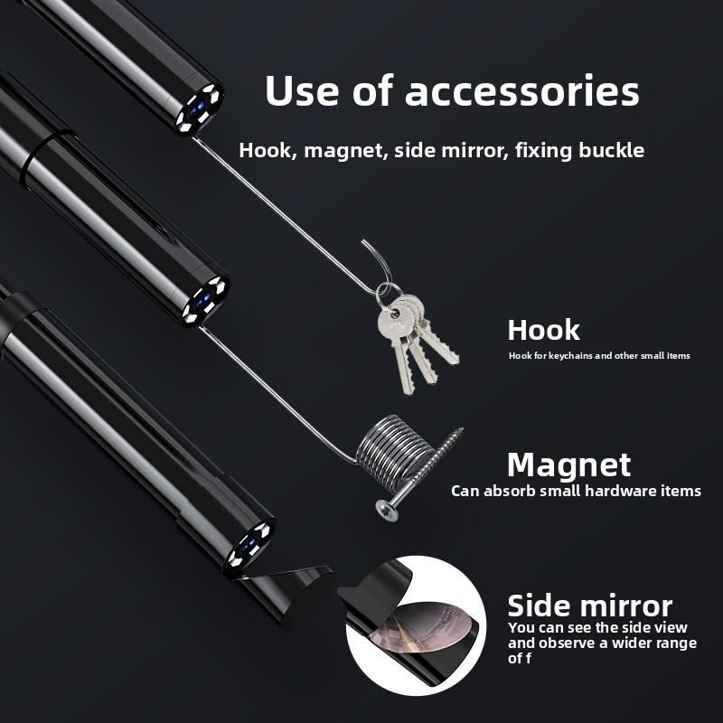 2,4-дюймовый IPS ручной трубчатый эндоскоп с экраном, 8-мм камера высокой четкости, промышленное смотровое зеркало