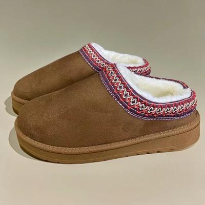 2024 Горячая Распродажа Женская Обувь Баотоу Женские Тапочки Мода Плюс Бархат Повседневные Тапочки Женские Зимние Большого Размера Плоские Тапочки