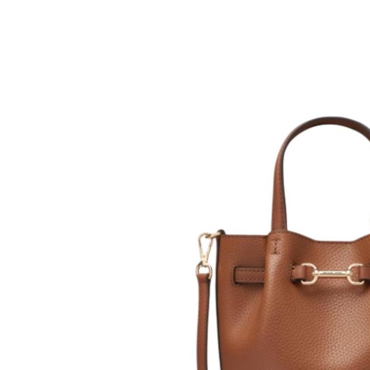 Michael Kors MK Carson Кожаная сумка через плечо с тиснением Маленькая женская сумка Коричневая 35S5G2ZC5T-LUGGAGE