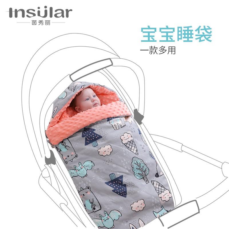 Cotton Baby Sleep Sack With Fleece Lining Warm Anti-startle Swaddle Newborns 0-12 Months Fall Winter Use