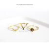 Chic Korean Style 925 Sterling Silver & 24K Gold Geometric Women's Ring
