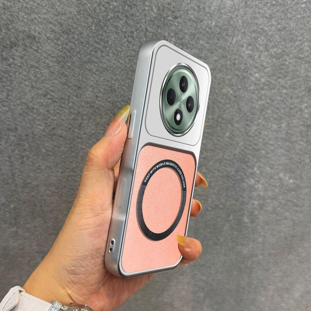 Улучшенный защитный чехол с большим объективом для OPPO Reno12 F 4G/5G, роскошный кожаный корпус с магнитным кольцом