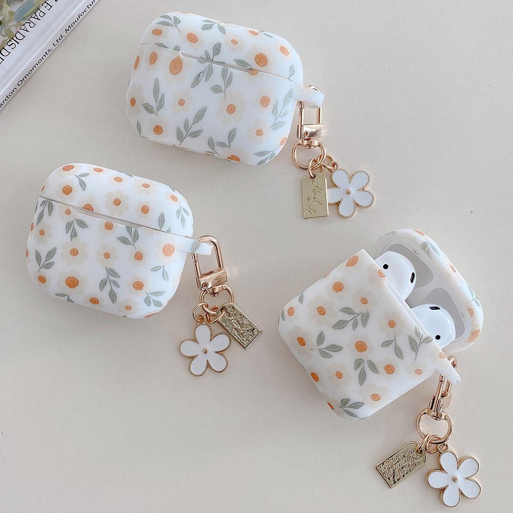 Cute Flower Silicone Headphone Case For AirPods 4 For AirPods 1/2/3 Protection Cover For AirPods Pro 2 With Pendant