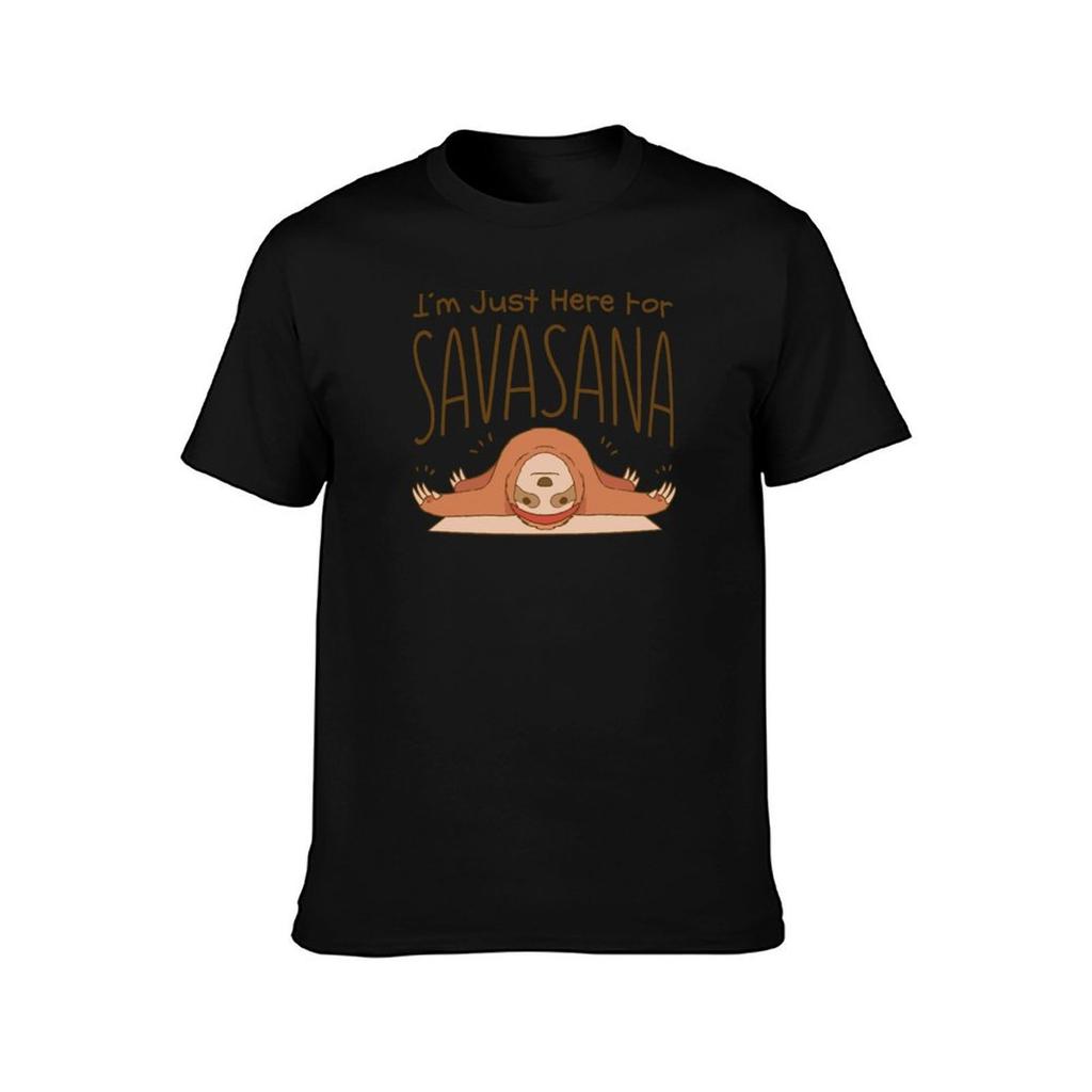 Im just here for savasana Sloth Yoga TShirt Abstract Pattern Print Top