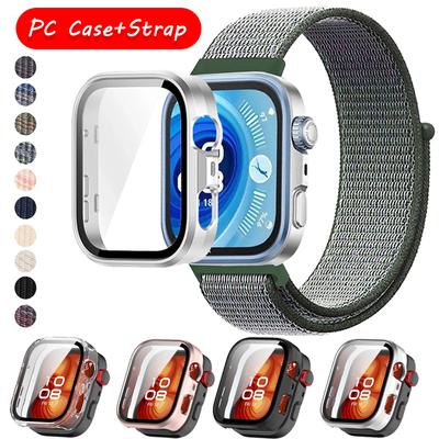 Нейлоновый ремешок + ПК-корпус для Huawei Watch Fit 3/4/4 Pro Защитный чехол от падения + Удобный дышащий браслет Ремешок Correa