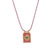 Colorful Card Heart Pendant Necklace Gothic Collarbone Chain Fashion Square Necklace  Jewelry Gifts