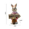 Cute Rabbit Wayfinding Sign Resin Painted Animal Ornaments Garden Lawn Miniature Items Kindergarten Standing Style Welcome Sign