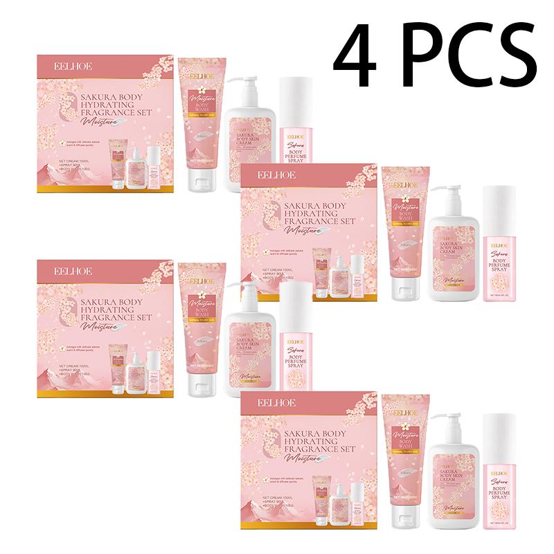 EELHOE Набор средств по уходу за телом «Цветущая вишня» Мягкое очищение, увлажнение, питание и свежий аромат