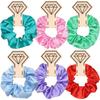 Versatile Shiny Satin Hair Scrunchie - Large Intestine Design for Women's Ponytail