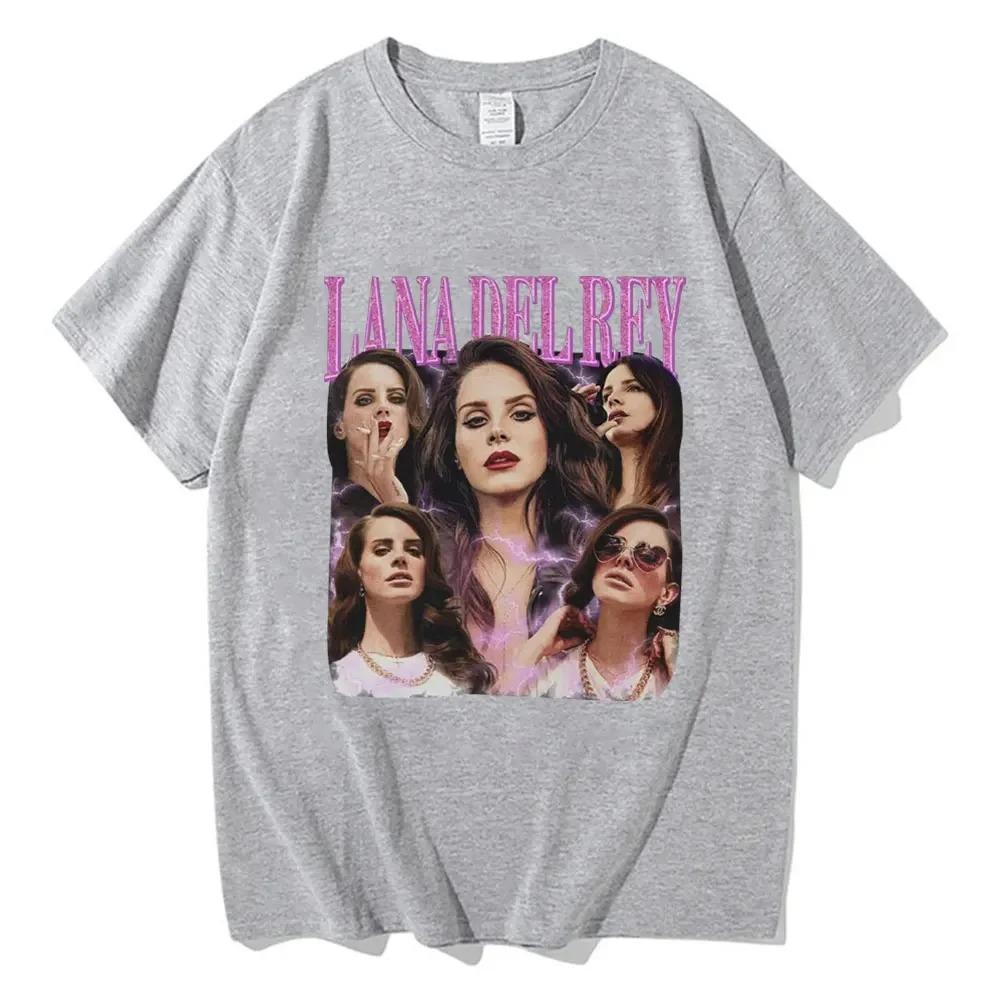 Ретро Женская Хлопковая Футболка Lana Del Rey Певица Графический Принт Футболка Хип-Хоп Модная Рубашка Футболка с Коротким Рукавом Лето
