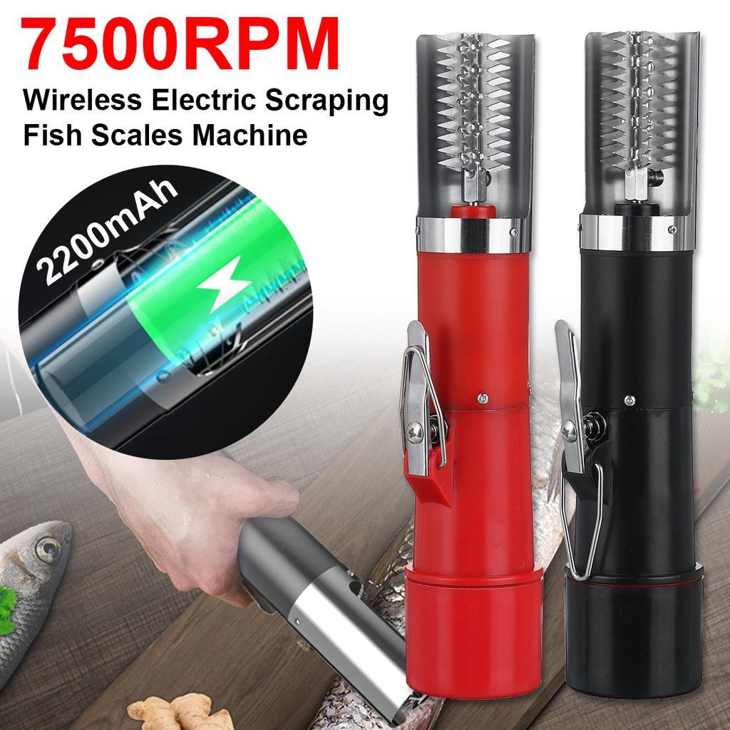 125W 7500RMP Portable Charging Cordless Electric Fish Scaler Fish Scale Scraper Fish Remover Cleaner Scraper Seafood Tools
