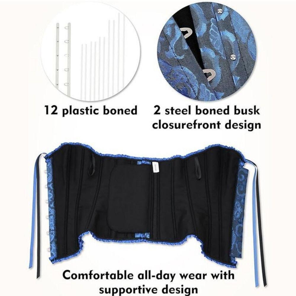 Y2K Bustier Corset Lace Up Overbust Boned Bustiers Top Modeling Strap Waist Trainer Cincher  Girl