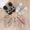 Fashion Plus Size Rhinestone Shoes for Women Summer Fashion Platform Wedges Sandals Elastic Band Beach Sandals Non-slip Shoes