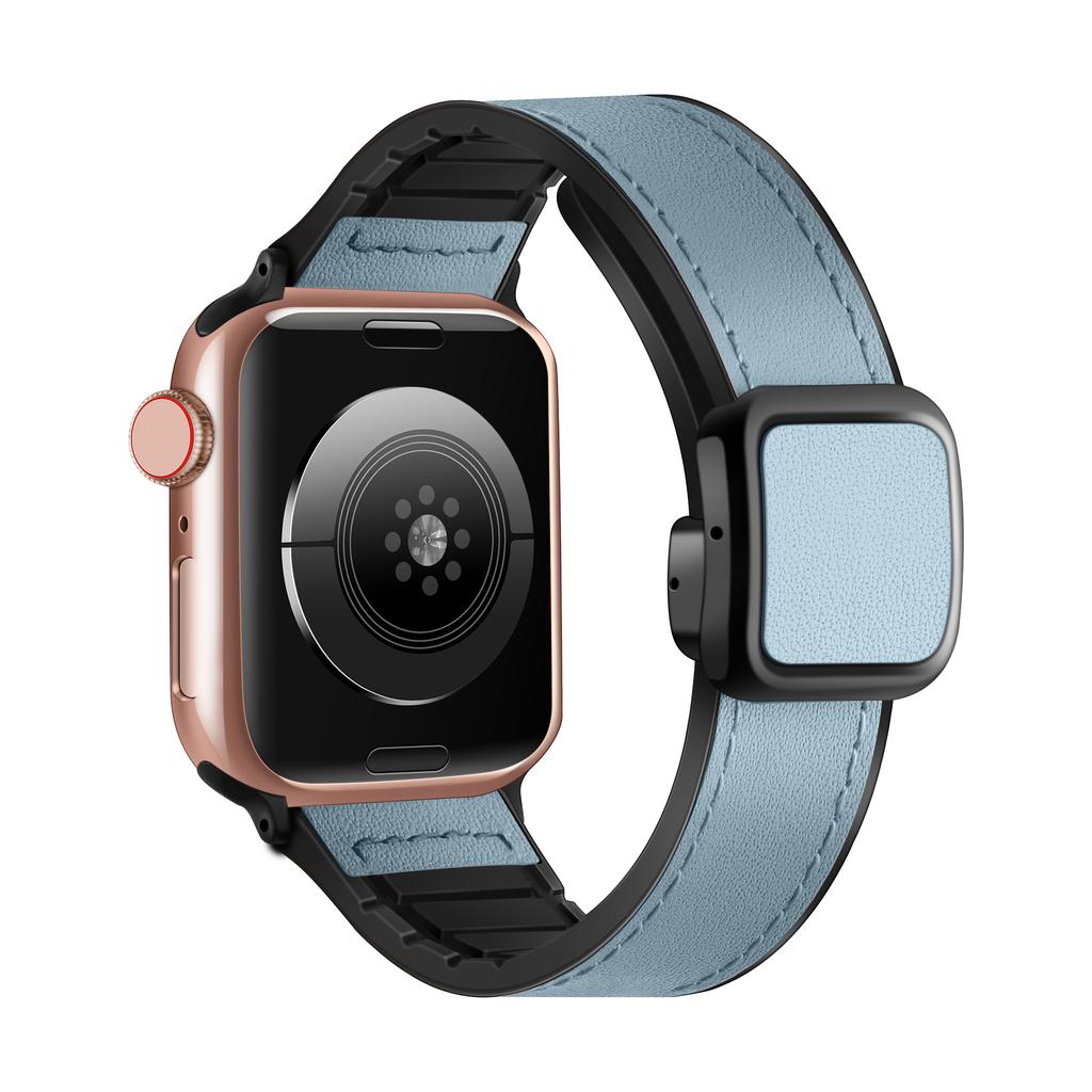 Ремешок из натуральной кожи для Apple Watch 45мм 44мм 40мм 41мм 49мм 42мм Магнитный браслет correa Серия 9 8 7 6 5 4 SE Ultra 2