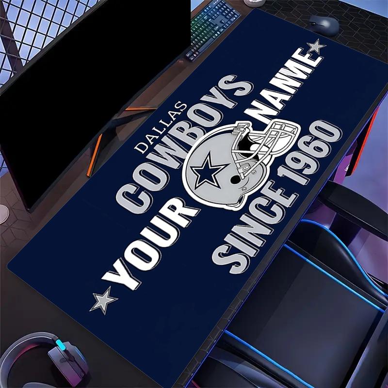 Custom Name,Dallas Cowboys Mouse Pad, Large Gaming Desk Mat, Non-slip XXL Mousepad for Laptop & Tablet, Mini PC Playmat with Stitched Edges