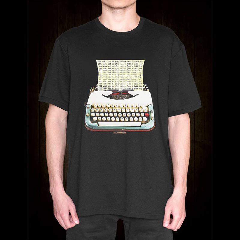 New 1980 The Shining Horror Film Collaboration Collection American Dark Style ShortSleeved Pure Cotton Printed TShirt