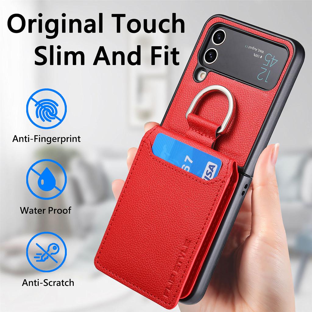 Кожаная сумка с функцией бумажника с защитой от пыли, чехол для Samsung Galaxy Z Flip 4 5g Flip4 Flip3 Flip5 Flip 5 3 Zflip4, чехол с карманом для карт