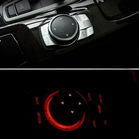 CAR MULTI MEDIA DRIVE 7 BUTTON DECOR COVER TRIM FITS BMW 5 7Series IDRIVE Chrome
