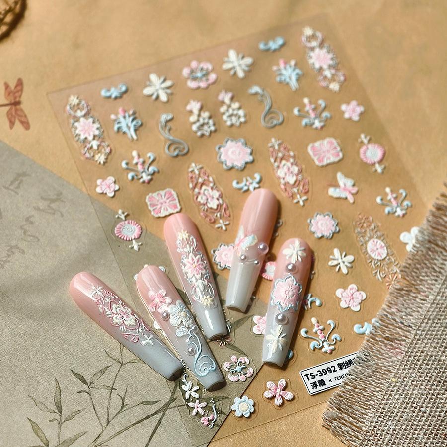 TENSOR Наклейки для ногтей в стиле Инс с милым рельефным кроликом (TS-3992)