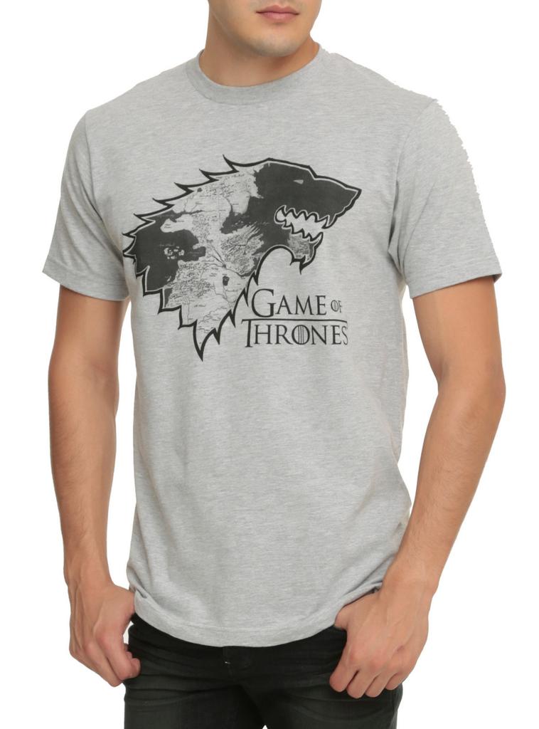 Game Of Thrones Direwolf Map T-Shirt