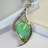 925 Sterling Silver CERTIFIED 39 Ct Natural Opal Pear Pendant For Birthday Gift