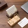 Black Walnut Wooden Card Holder Wooden Business Card Storage Organizer Metal Card Holder Memo Box Solid Wood Display Stand Rack