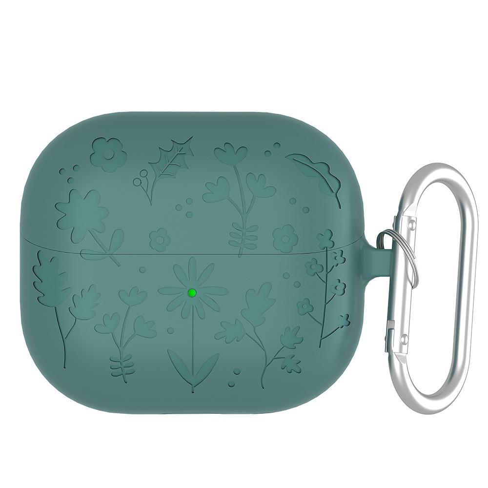 Силиконовый чехол для наушников с резным рисунком цветов для Samsung Galaxy Buds 3/3 Pro