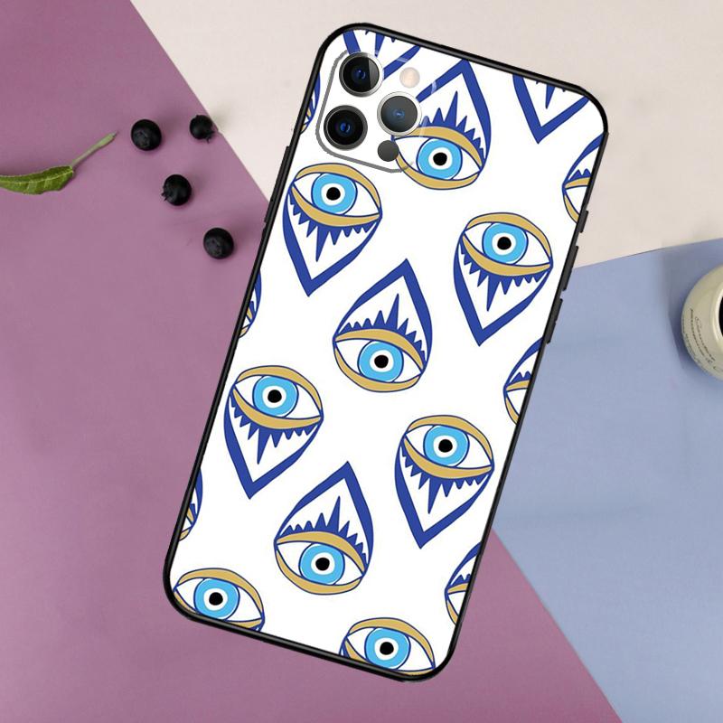 Lucky Eye Blue Evil Eye Print Phone Case For iPhone 16 15 14 13 12 11 17 Pro Max 13 mini 16 Plus 16e 17 Air Bumper Cover