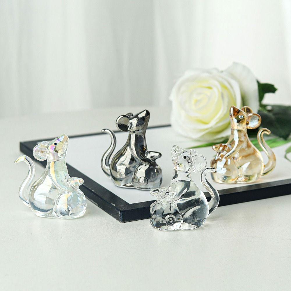Crystal Home Decoration and Accessories Colorful Rat Ornament New Crystal Rat Ornament Home