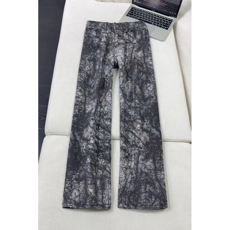 Джинсы с текстурой tie-dye Cleanfit, черно-белые, мужские, дерзкие, красивые, высококачественные, стиранные, камуфляжные брюки, прямой крой, брюки с легкой растяжкой