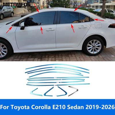 Для Toyota Corolla E210 Седан -2024 2025 2026 Верхняя+Нижняя Накладка на Рамку Подоконной Пластины Молдинг Наклейка Аксессуары Стайлинг Автомобиля